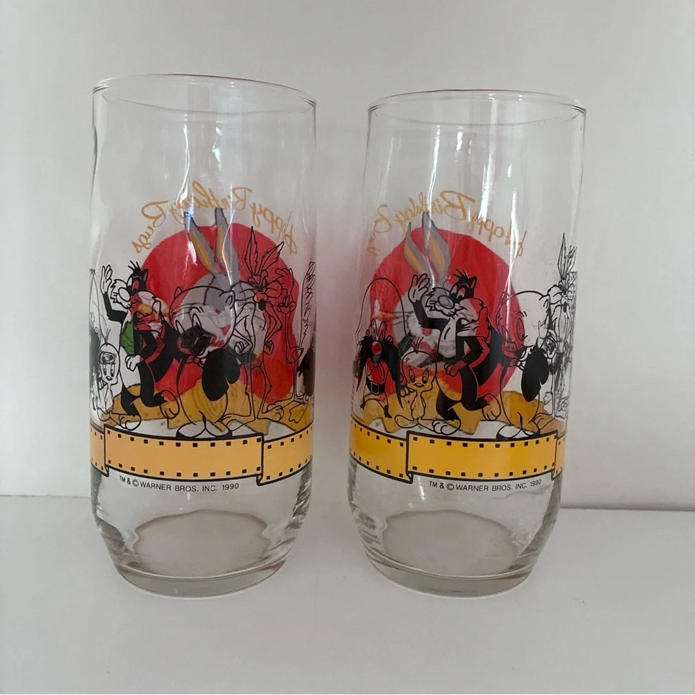 1990 Happy Birthday Bugs 50th Anniversary Collectible Glassware Warner Bros